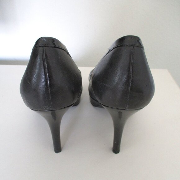 Marc Fisher Womens Black Leather .5" Platform Peep w/3.5" Heel - Size 9M - Picture 10 of 11